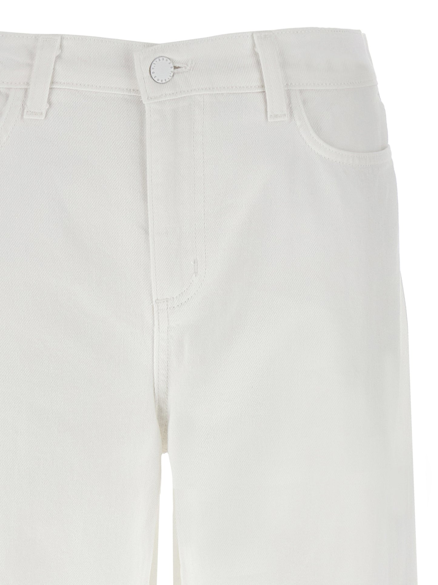 Jeans by L'Agence for women in denim cotton white presents a tailored silhouette, showcasing a tailored wide and long cut with a refined high rise for a truly tailored aesthetic.