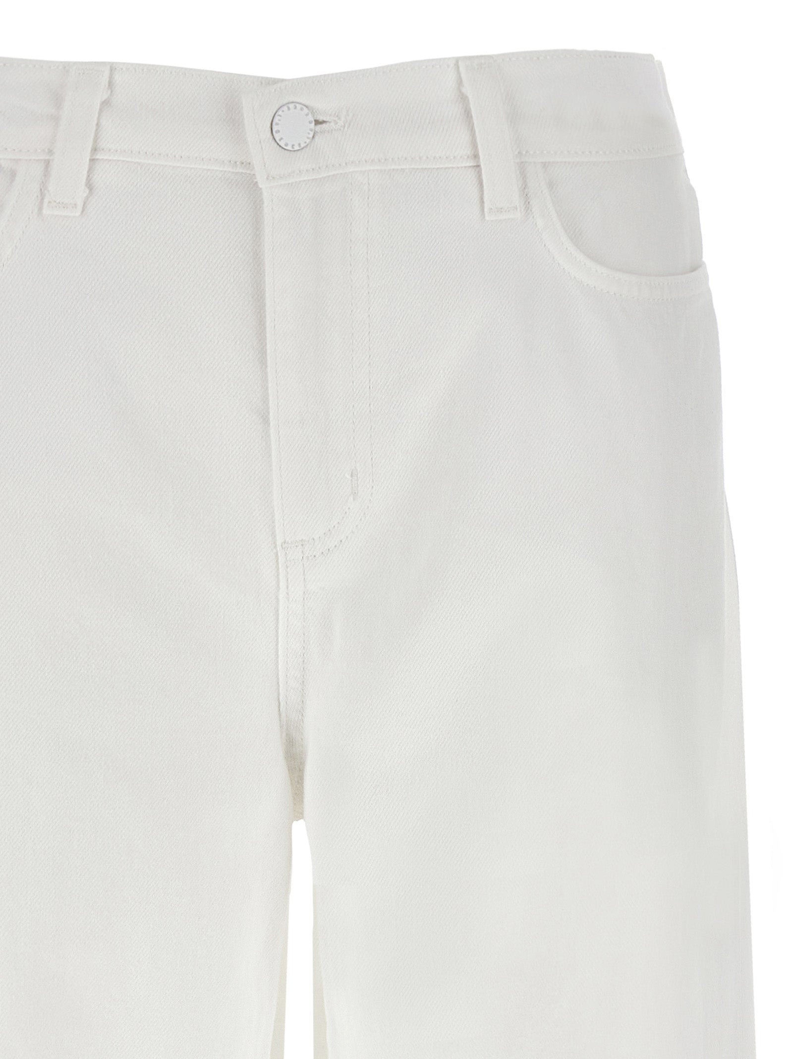 Jeans by L'Agence for women in denim cotton white presents a tailored silhouette, showcasing a tailored wide and long cut with a refined high rise for a truly tailored aesthetic.