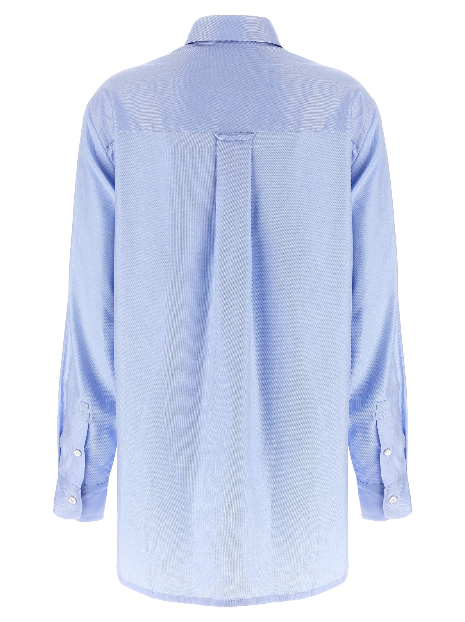 Blouse by Brioni for women in cotton twill light-blue presents a discerning silhouette, showcasing a sophisticated and for a truly discerning finish.