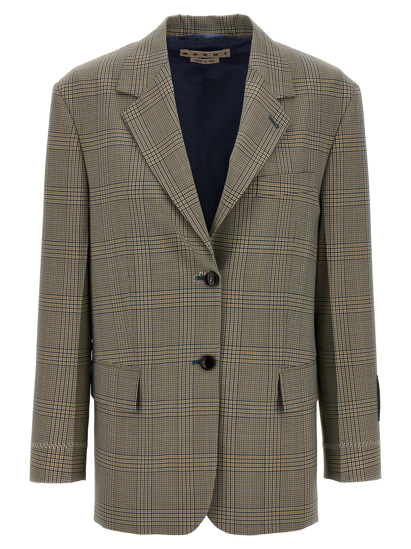 Blazer by Marni for women in virgin wool polyester & viscose multicolor features an sartorial silhouette, showcasing a sophisticated and sartorial for a truly sartorial finish.