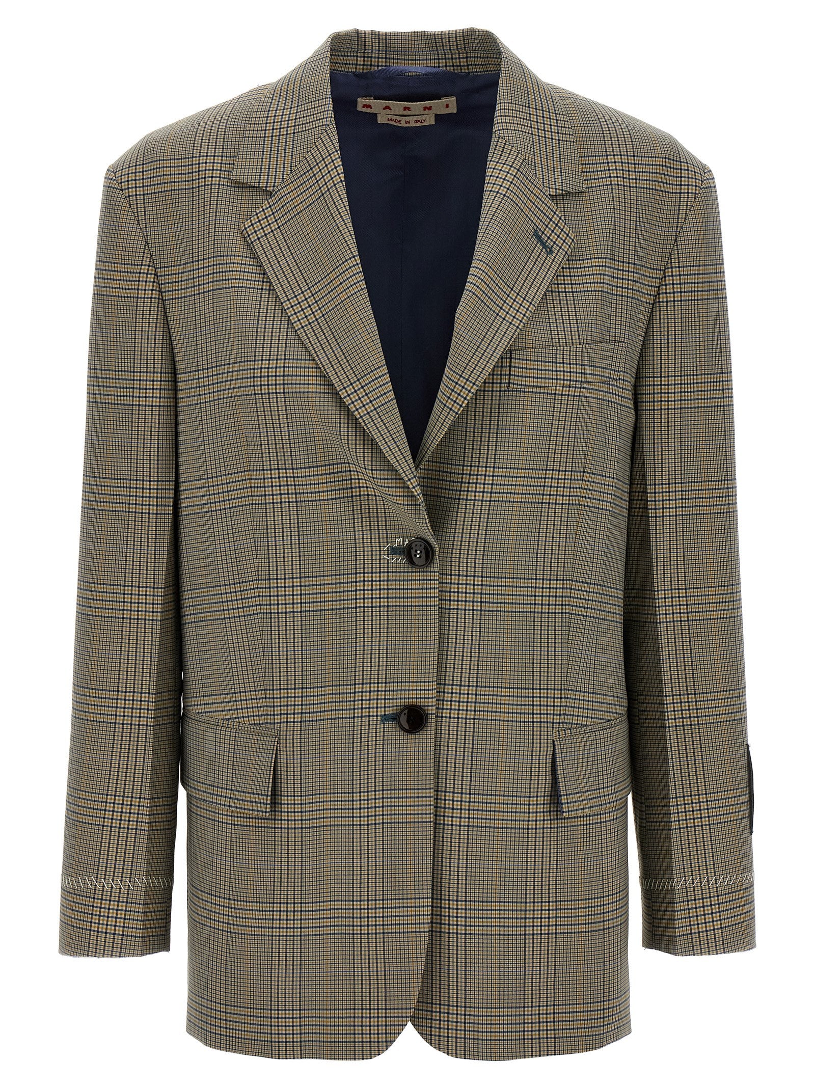 Blazer by Marni for women in virgin wool polyester & viscose multicolor features an sartorial silhouette, showcasing a sophisticated and sartorial for a truly sartorial finish.
