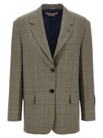 Blazer by Marni for women in virgin wool polyester & viscose multicolor features an sartorial silhouette, showcasing a sophisticated and sartorial for a truly sartorial finish.
