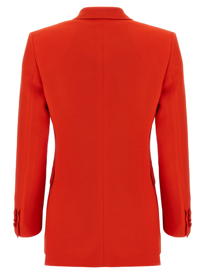 Blazer by Brioni for women in cupro silk & wool multicolor & red features an stylish silhouette, showcasing a sophisticated and stylish for a truly stylish finish.
