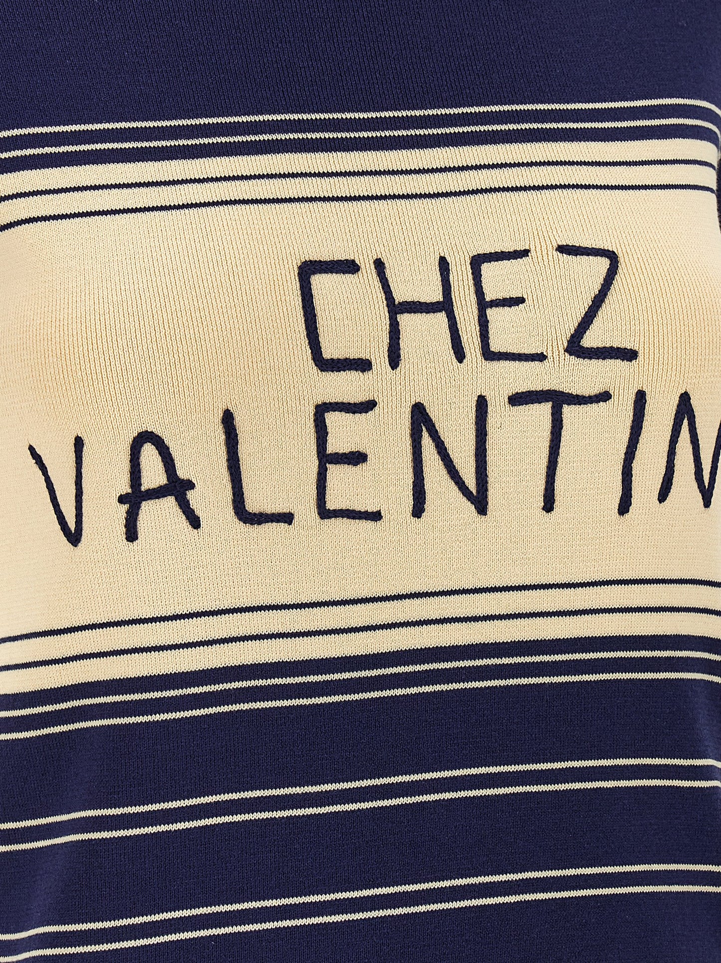 T-Shirt by Valentino Garavani for women in cotton blue, jacquard & striped features an edgy silhouette, meticulously detailed with a sophisticated and for a truly edgy finish.