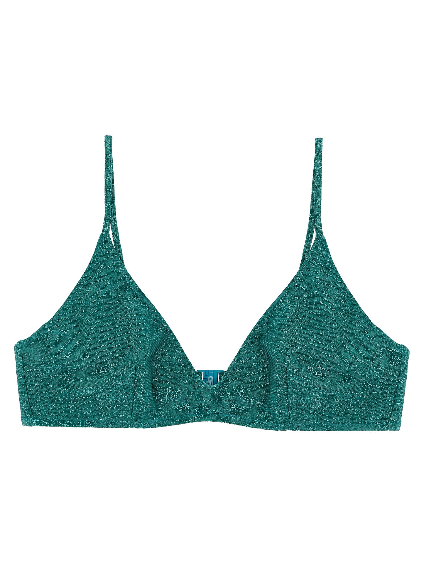 MC2 Saint Barth Women's Polyamide Polyester & Viscose Swimwear Top - Bicolour Green