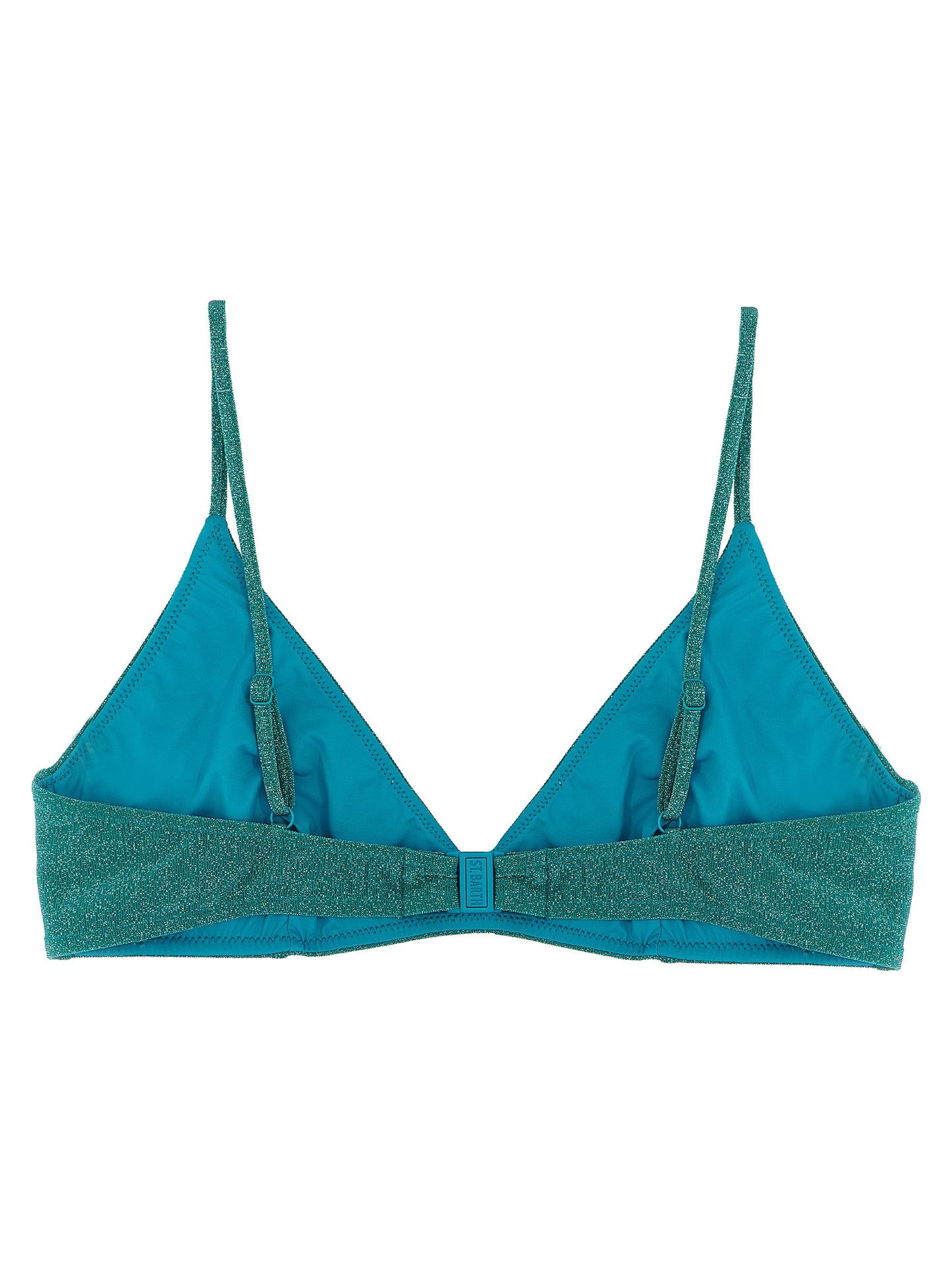 MC2 Saint Barth Women's Polyamide Polyester & Viscose Swimwear Top - Bicolour Green