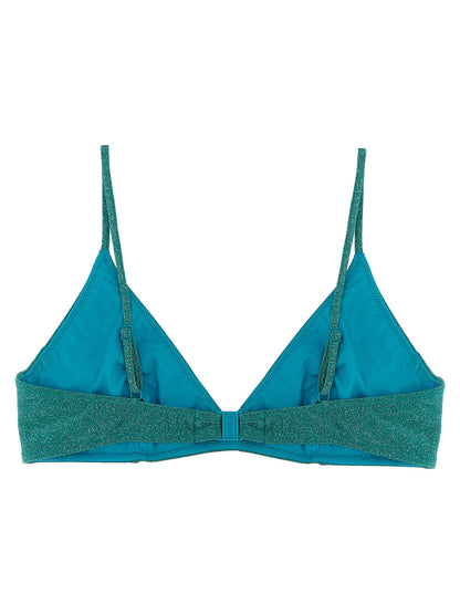 MC2 Saint Barth Women's Polyamide Polyester & Viscose Swimwear Top - Bicolour Green