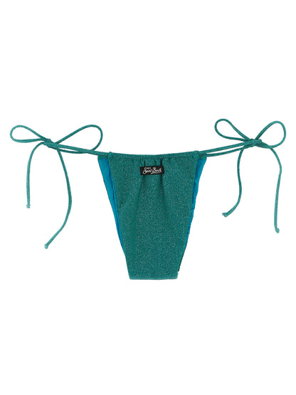 Bikini by MC2 Saint Barth for women in polyamide polyester & viscose bicolour, green & signature presents a sun-drenched silhouette, showcasing the sun-drenched Women's Polyamide Polyester & Viscose Bikini design with a sun-drenched cut for a premium finish.