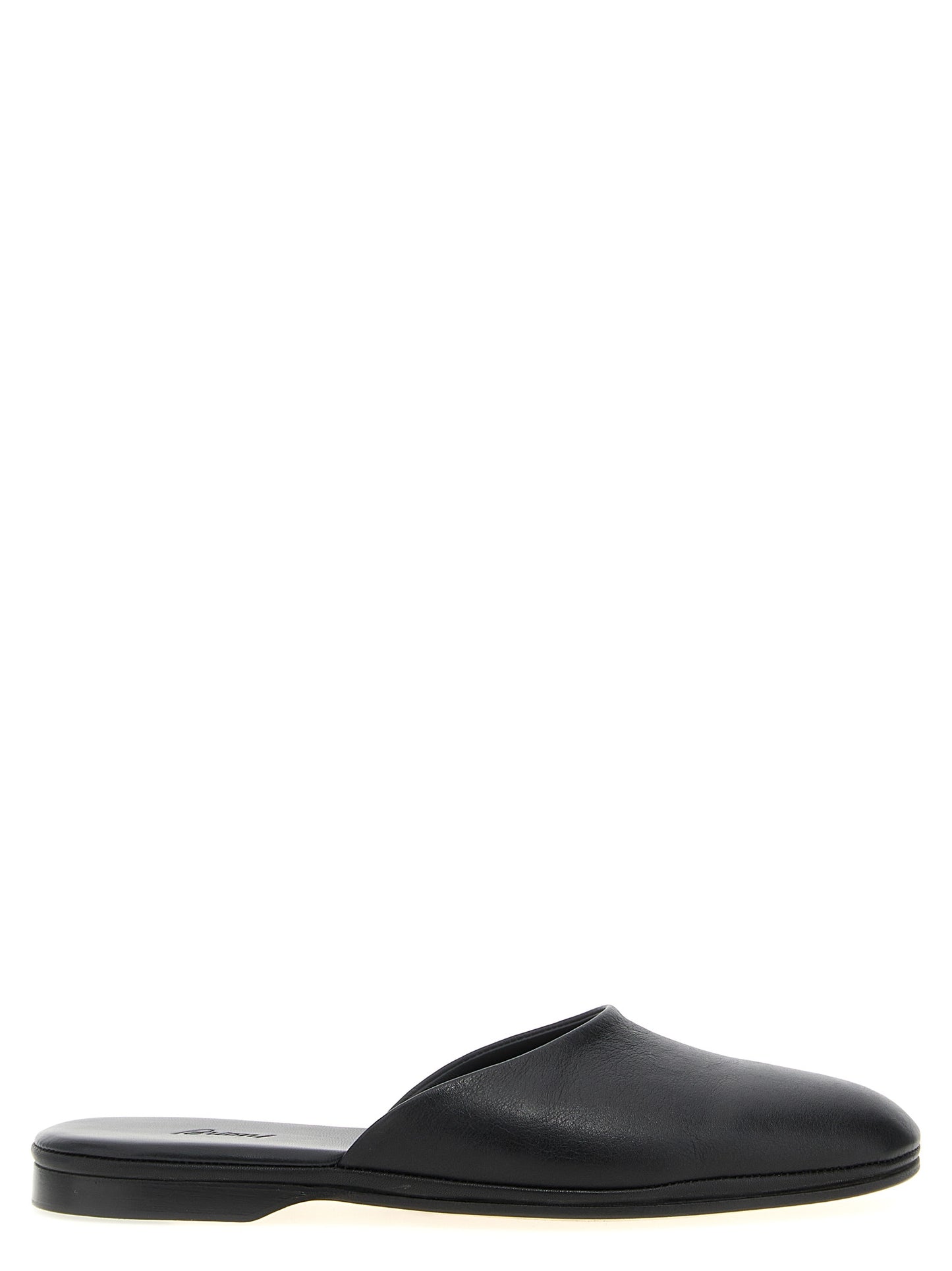 Mules Flat Shoes by Brioni for women in calfskin leather black showcases a dynamic silhouette, artfully capturing Women's Calfskin Leather Mules Flat Shoes through its distinctive and elegant .