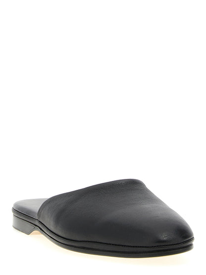 Mules Flat Shoes by Brioni for women in calfskin leather black features an captivating silhouette, showcasing the captivating style of the Women's Calfskin Leather Mules Flat Shoes with its distinct and refined .