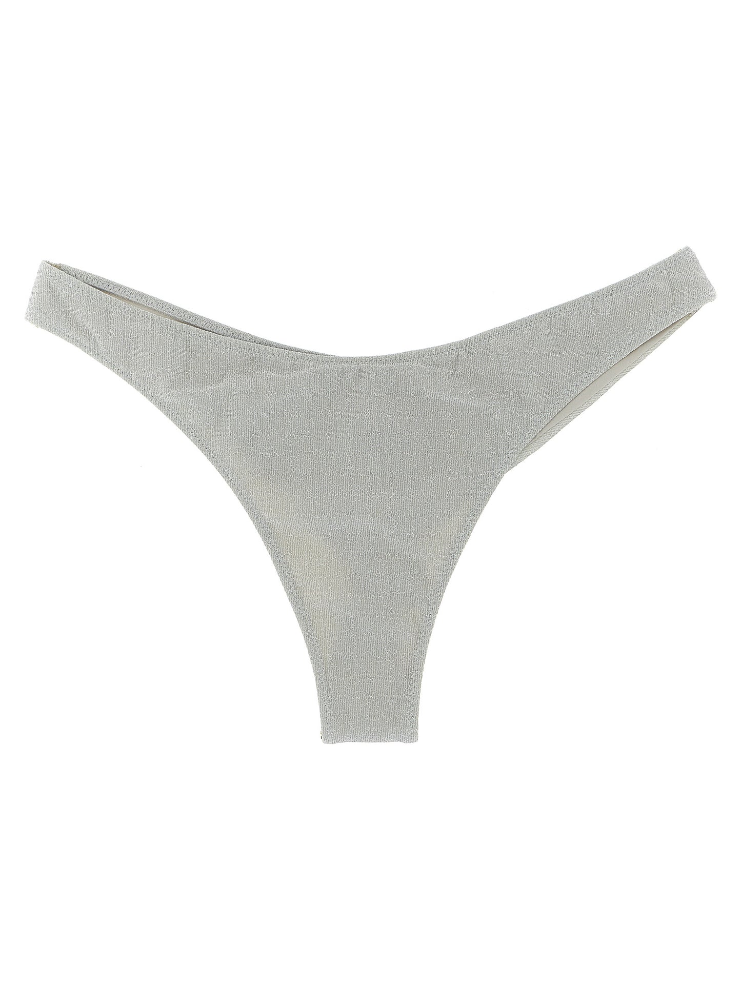 Swim Briefs by MC2 Saint Barth for women in polyamide polyester & viscose silver features a sleek silhouette from the Women's Polyamide Polyester & Viscose Swim Briefs collection, showcasing a sleek cut designed for a sleek fit.