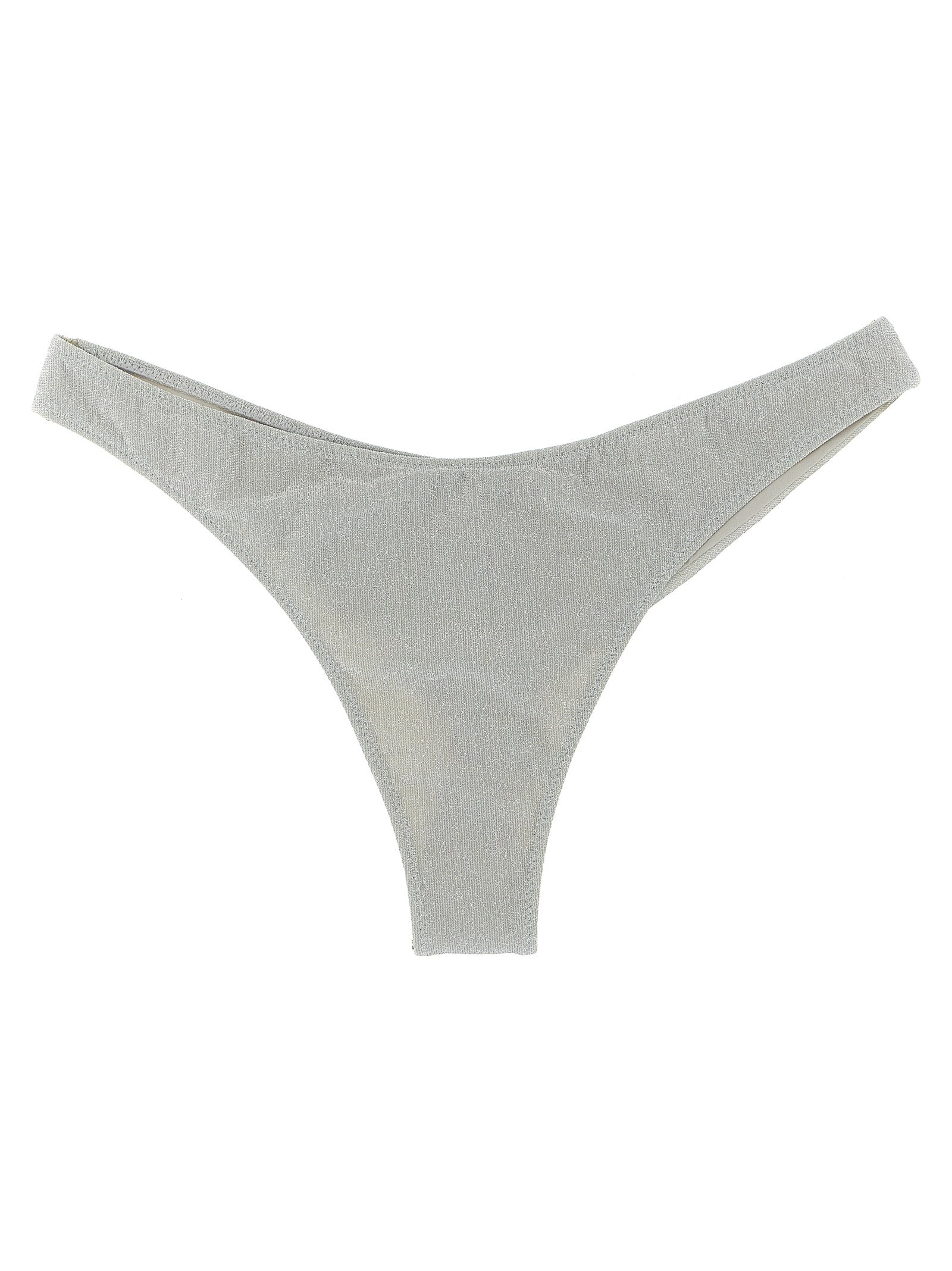 Swim Briefs by MC2 Saint Barth for women in polyamide polyester & viscose silver features a sleek silhouette from the Women's Polyamide Polyester & Viscose Swim Briefs collection, showcasing a sleek cut designed for a sleek fit.