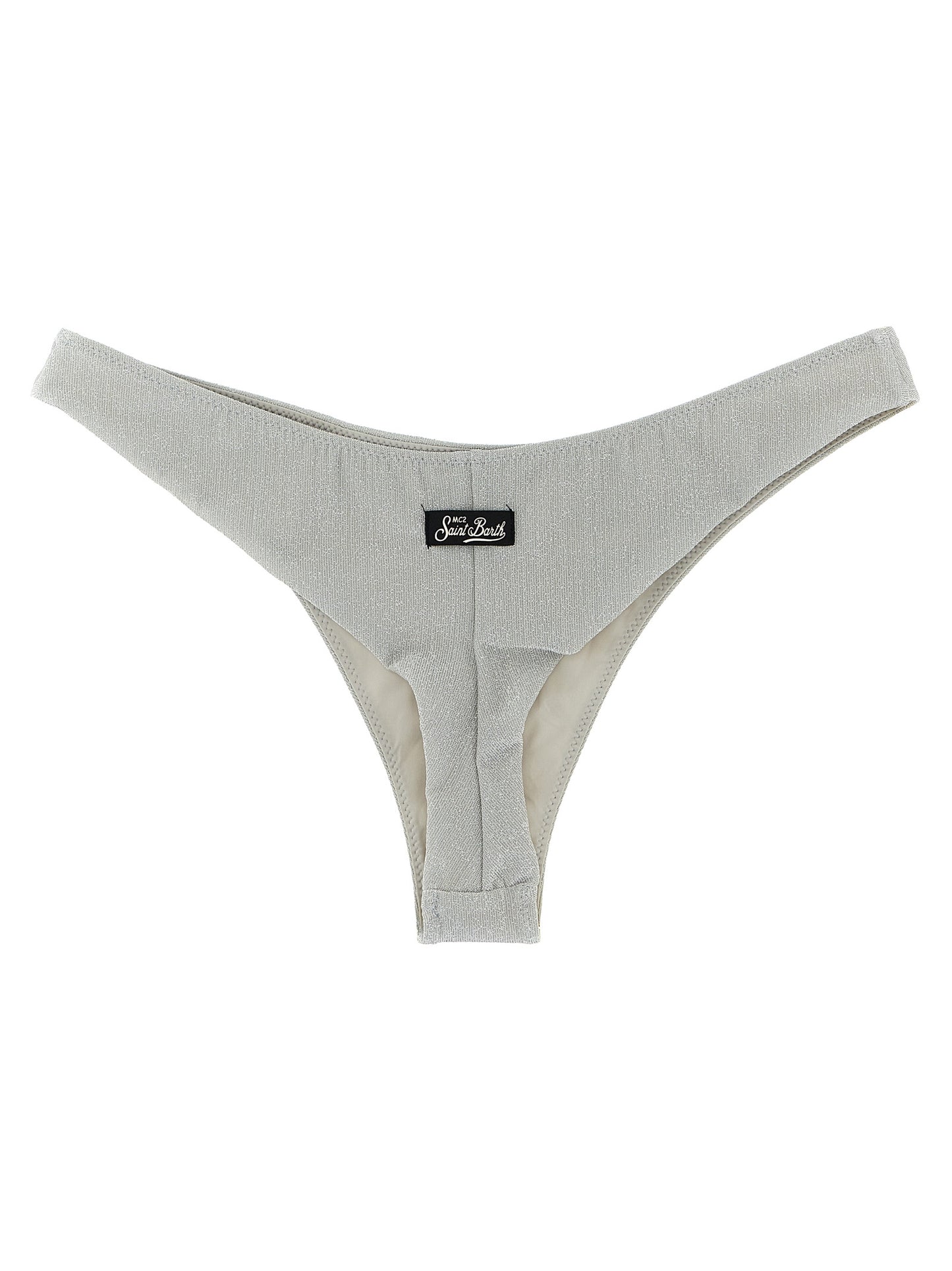 Swim Briefs by MC2 Saint Barth for women in polyamide polyester & viscose silver features a refined silhouette, showcasing the refined design of this Women's Polyamide Polyester & Viscose Swim Briefs with a refined fit.