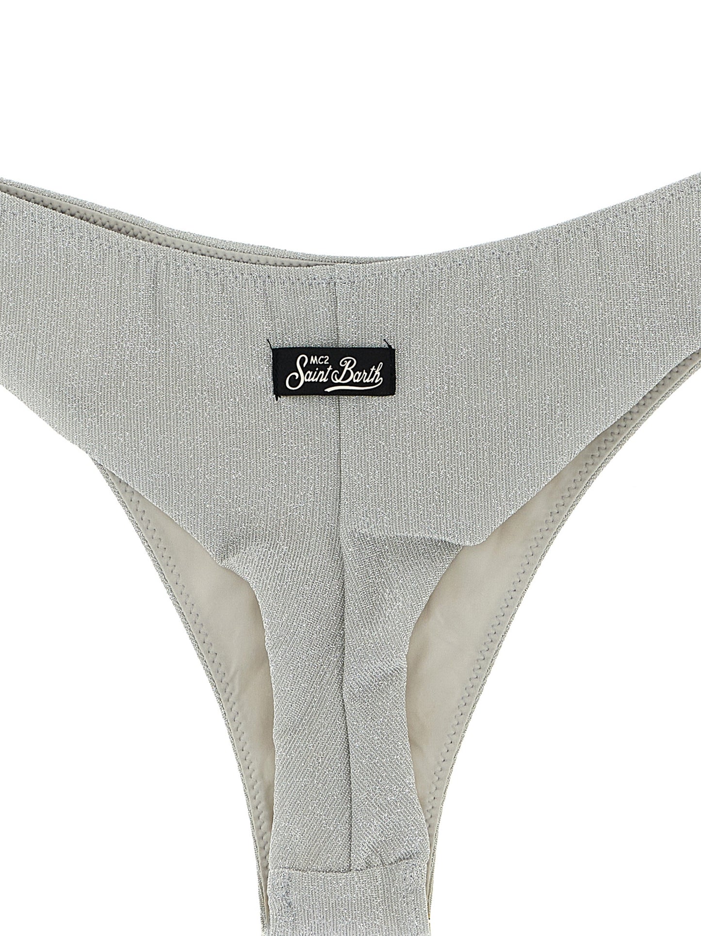 Swim Briefs by MC2 Saint Barth for women in polyamide polyester & viscose silver features a resort ready silhouette from the Women's Polyamide Polyester & Viscose Swim Briefs collection, showcasing a resort ready finish with a streamlined resort ready fit.