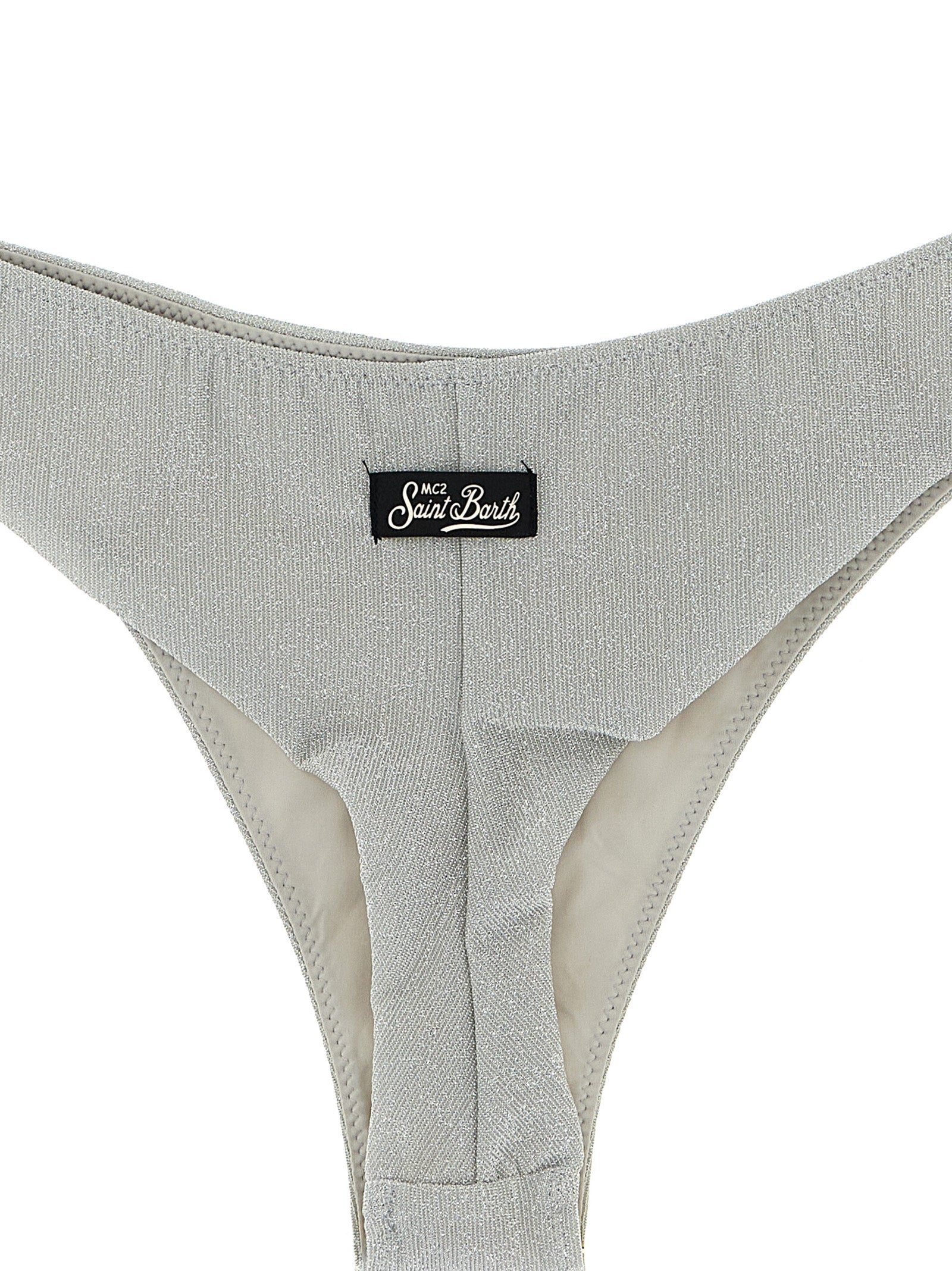 Swim Briefs by MC2 Saint Barth for women in polyamide polyester & viscose silver features a resort ready silhouette from the Women's Polyamide Polyester & Viscose Swim Briefs collection, showcasing a resort ready finish with a streamlined resort ready fit.