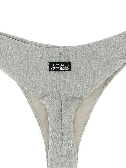 Swim Briefs by MC2 Saint Barth for women in polyamide polyester & viscose silver features a resort ready silhouette from the Women's Polyamide Polyester & Viscose Swim Briefs collection, showcasing a resort ready finish with a streamlined resort ready fit.
