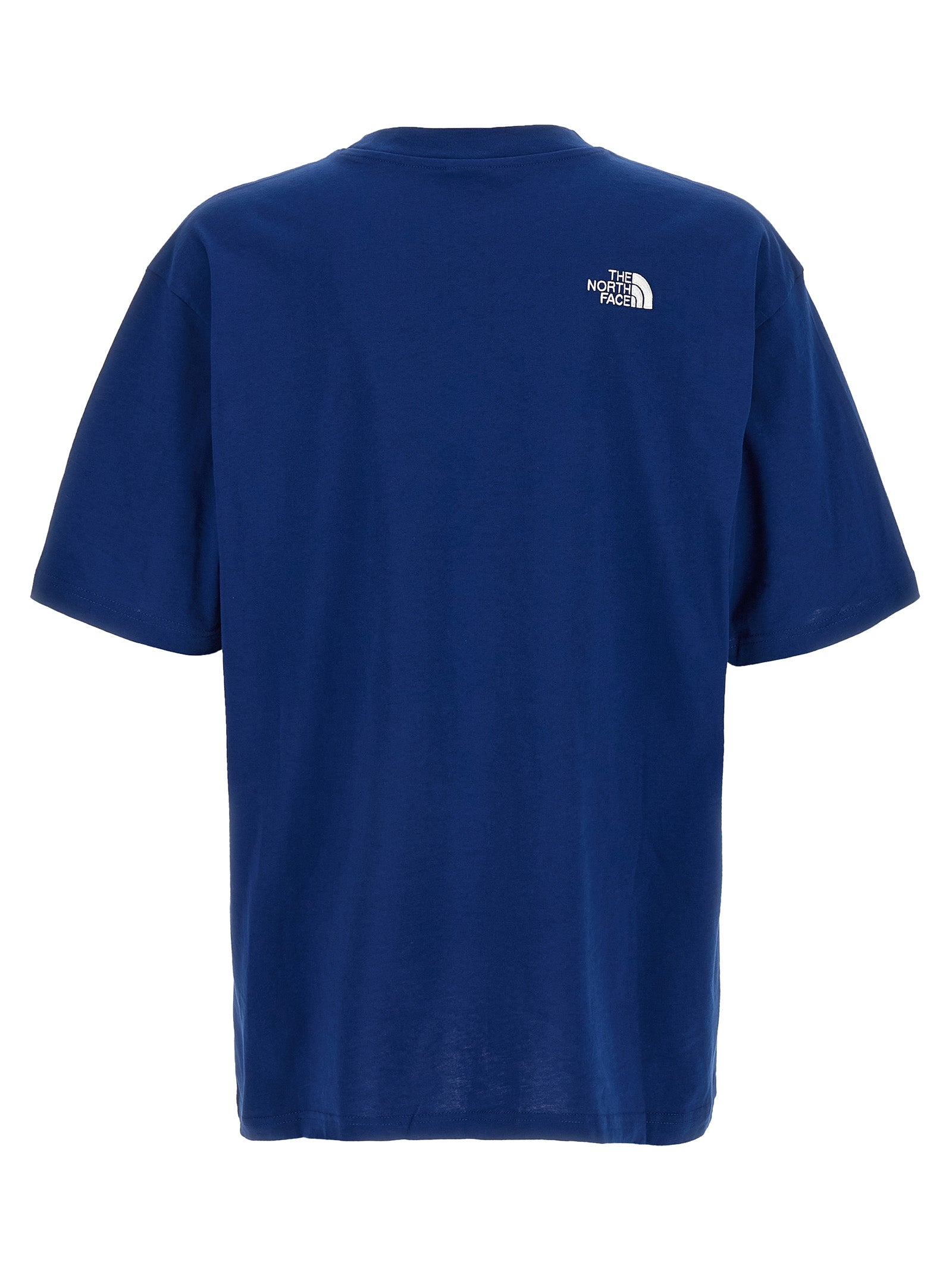 T-Shirt by The North Face for men in cotton blue features an edgy silhouette, meticulously detailed with a sophisticated and crew neckline for a truly edgy finish.