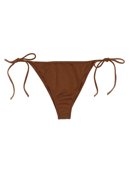 Swim Briefs by MC2 Saint Barth for women in stretch polyester brown & sand features an beach chic silhouette, showcasing the beach chic Women's Stretch Polyester Swim Briefs design with a streamlined fit ideal for performance and style.
