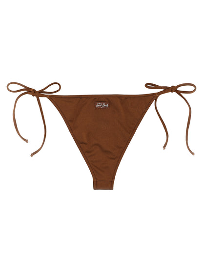 Swim Briefs by MC2 Saint Barth for women in stretch polyester brown & sand features a resort ready silhouette from the Women's Stretch Polyester Swim Briefs collection, showcasing a resort ready finish with a streamlined resort ready fit.