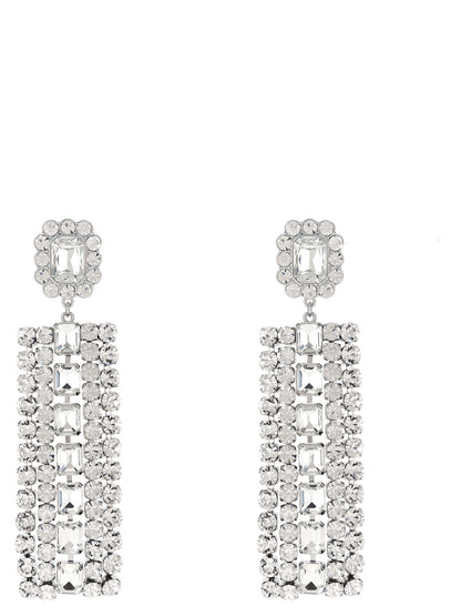 Earrings by Self-Portrait for women in virgin wool silver features an ornate from the Women's Silver Brass Crystal & Cotton Earrings collection, showcasing a ornate finish that embodies sophisticated luxury.