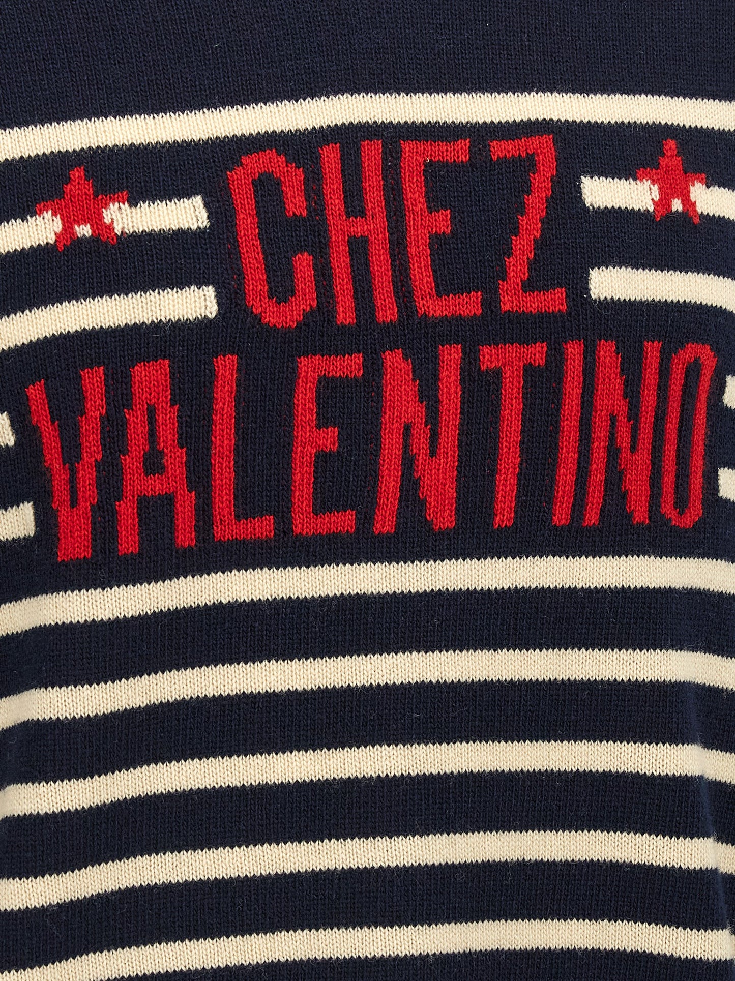 Cardigan by Valentino Garavani for men in virgin wool blue, patterned & jacquard features a dramatic silhouette, showcasing a sophisticated and dramatic detail for a timeless, premium look.