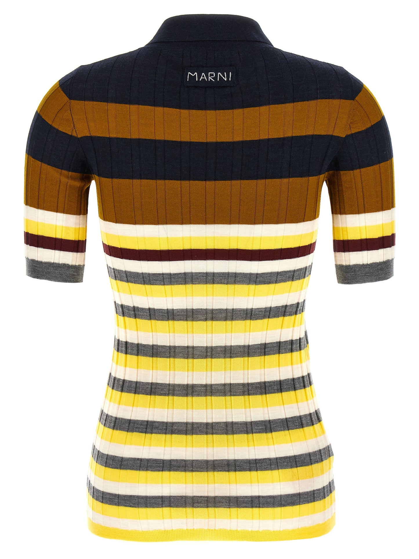 Polo Shirt by Marni for women in virgin wool multicolor, print & striped presents a sleek silhouette, featuring a refined and for a sleek finish.