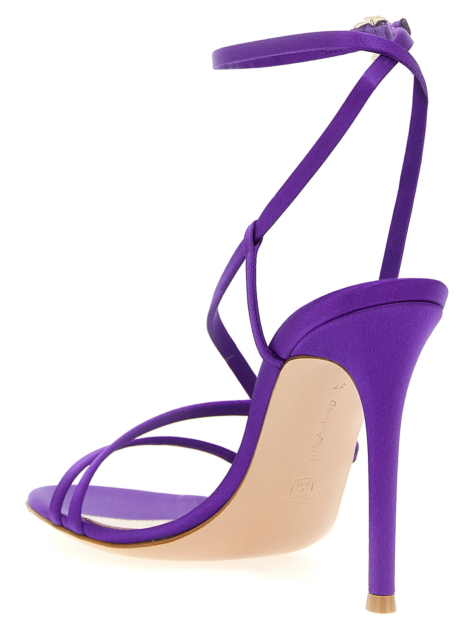 High-Heel Stiletto Ankle Strap Sandals by Gianvito Rossi for women in leather purple features an effortlessly chic silhouette from the Women's Leather High-Heel Stiletto Ankle Strap Sandals collection, showcasing a effortlessly chic stiletto high-heel and elegant .