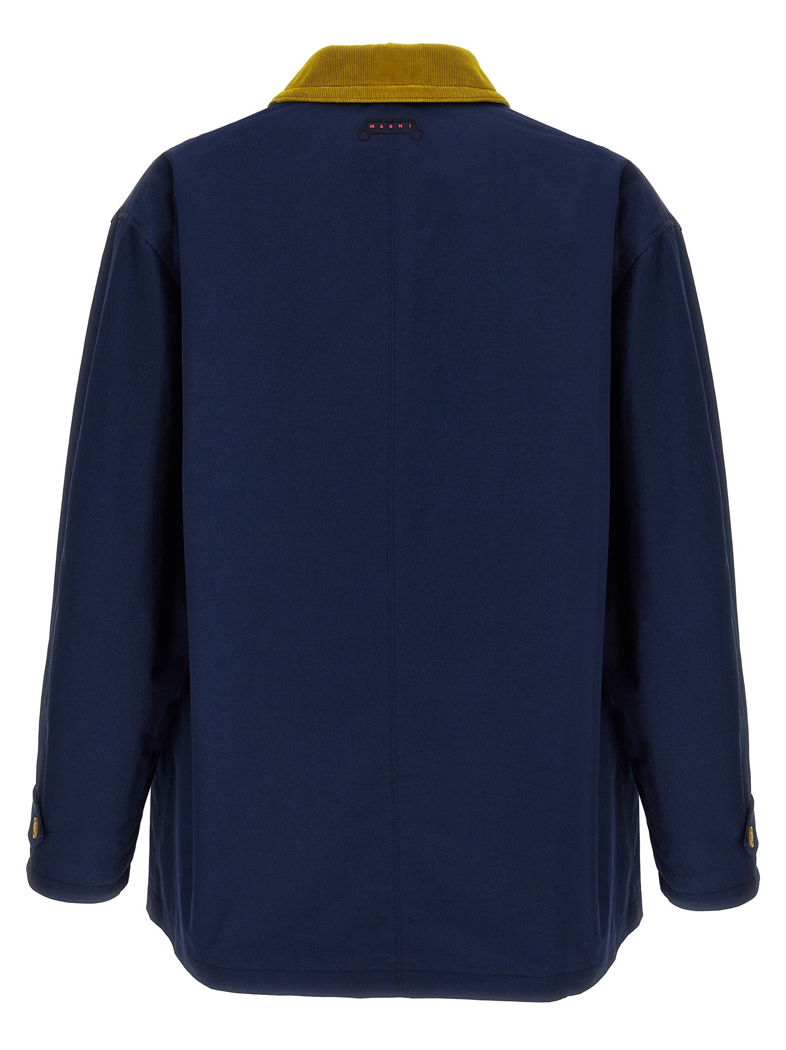 Parka by Marni for men in cotton corduroy blue features a modern silhouette, showcasing a sophisticated and premium pockets & insulated for a truly modern finish.