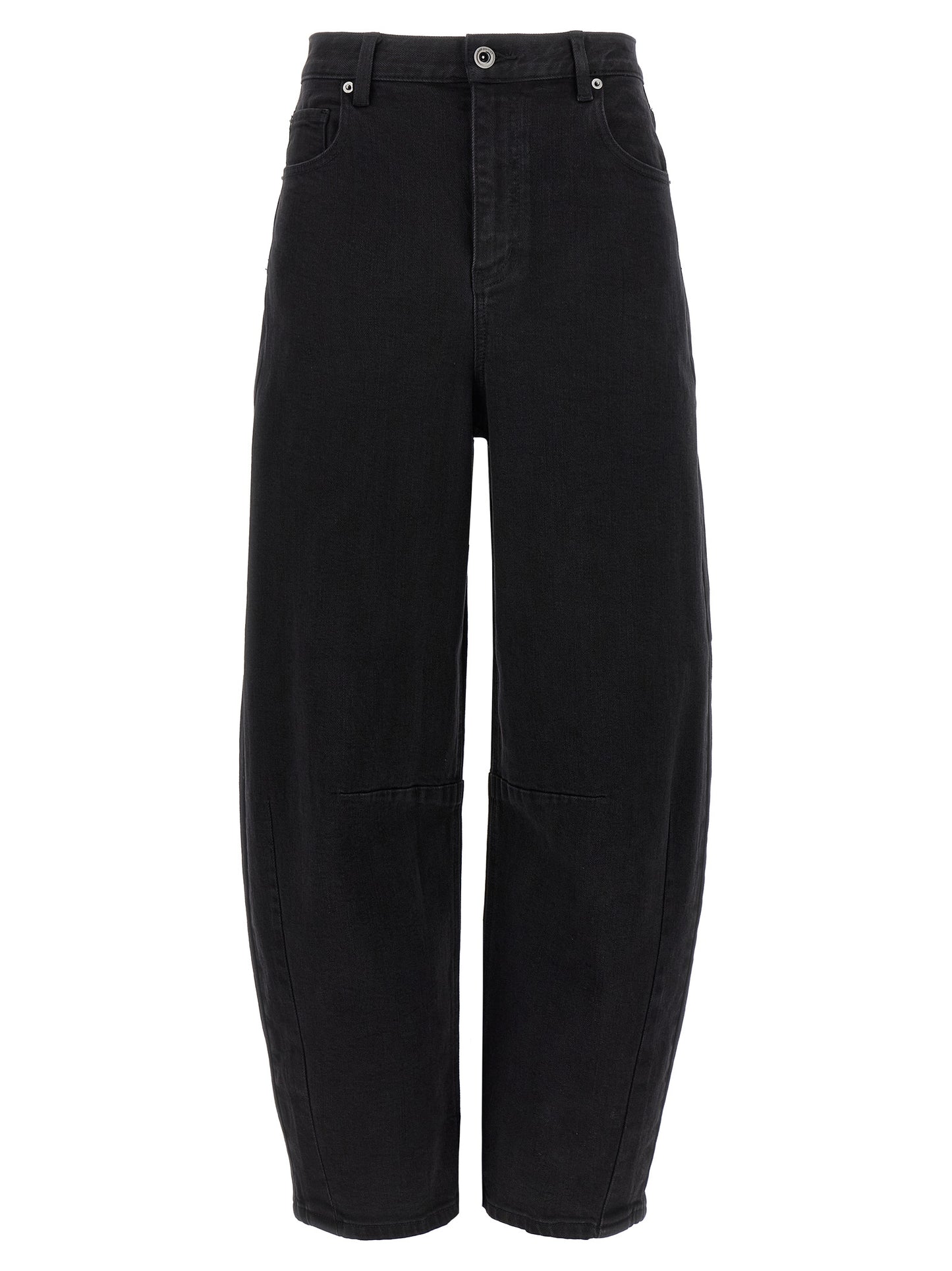 Jeans by Self-Portrait for women in stretch denim cotton black features an refined tailoring silhouette, showcasing a premium with a high rise and long cut for a refined tailoring look.