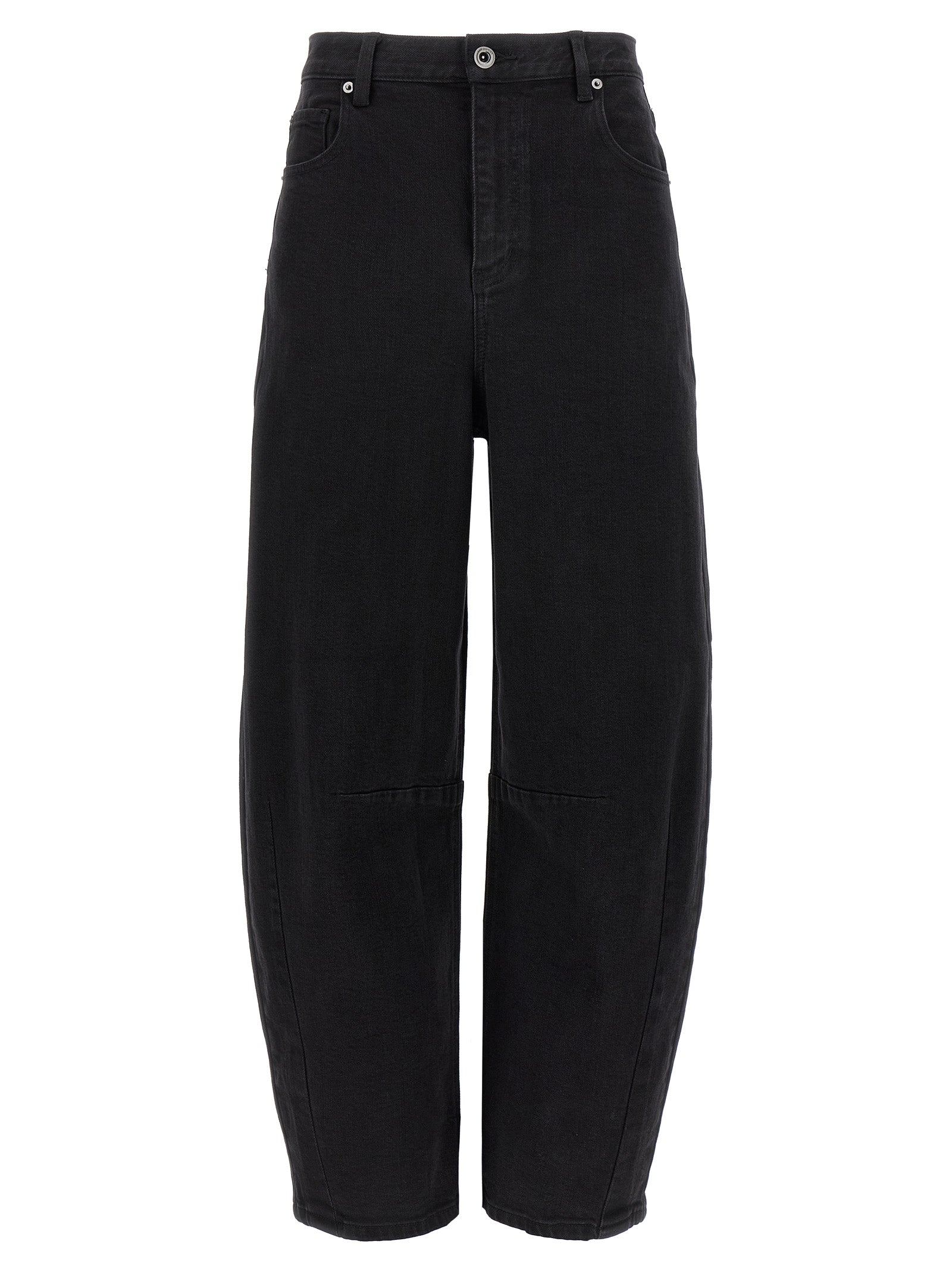 Jeans by Self-Portrait for women in stretch denim cotton black features an refined tailoring silhouette, showcasing a premium with a high rise and long cut for a refined tailoring look.