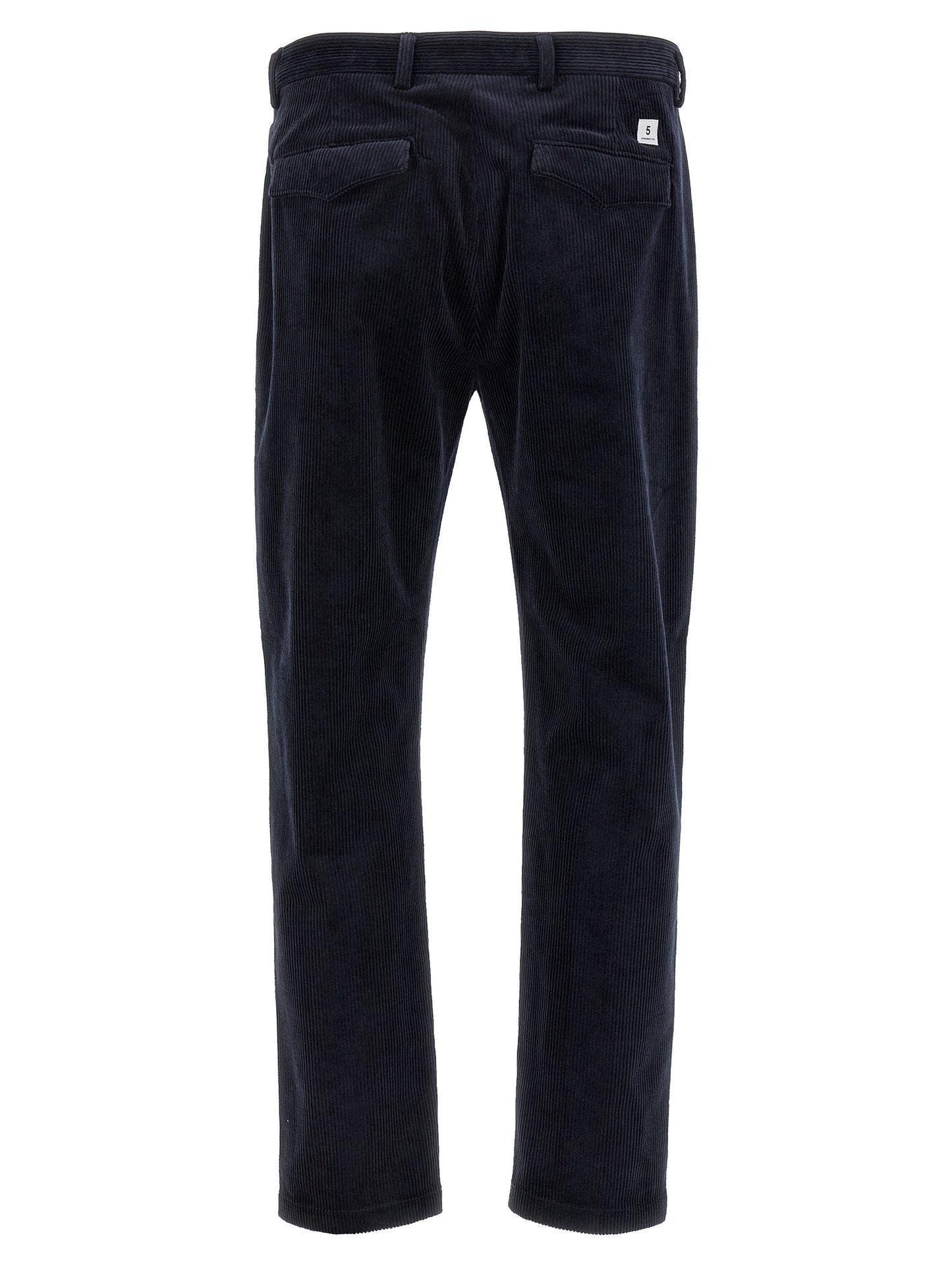 Chinos Pants by Department 5 for men in stretch cotton corduroy blue presents a sartorial luxe silhouette, showcasing a sophisticated cropped with a cropped and for a premium, sartorial luxe finish.