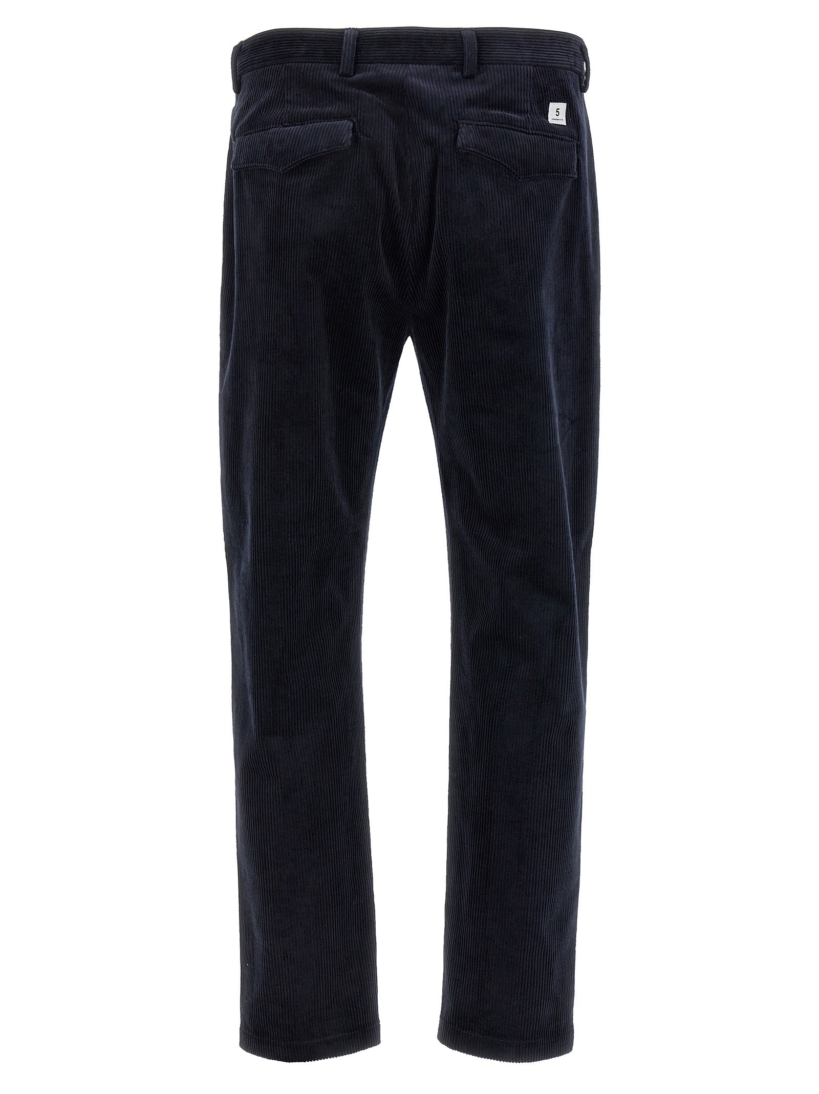 Chinos Pants by Department 5 for men in stretch cotton corduroy blue presents a sartorial luxe silhouette, showcasing a sophisticated cropped with a cropped and for a premium, sartorial luxe finish.