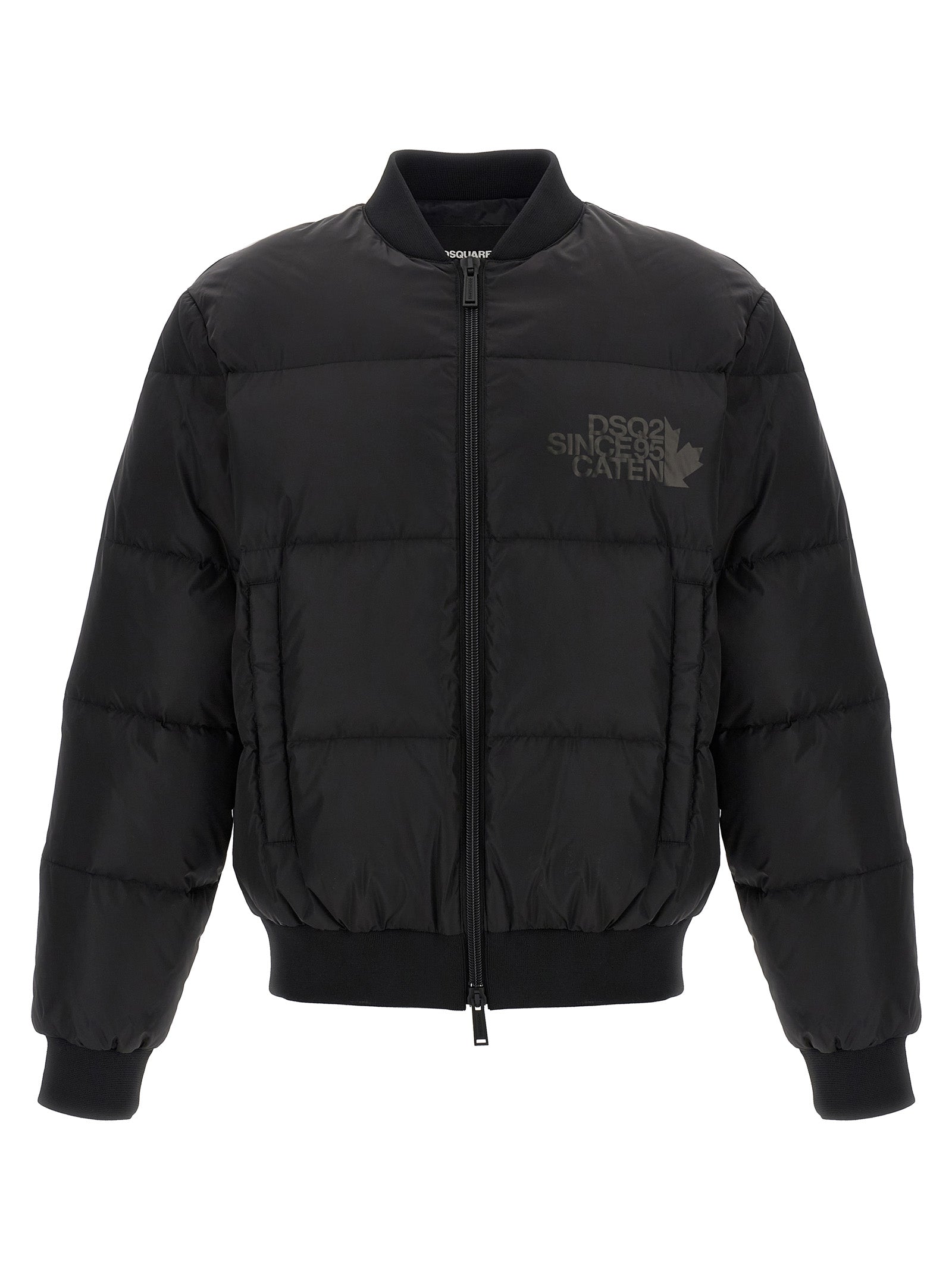 Bomber Jacket by Dsquared² for men in polyamide black & print features an on trend silhouette, showcasing refined insulated and a sophisticated for a truly on trend finish.