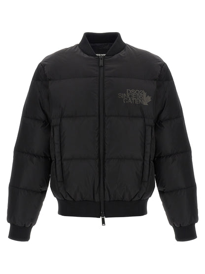 Bomber Jacket by Dsquared² for men in polyamide black & print features an on trend silhouette, showcasing refined insulated and a sophisticated for a truly on trend finish.