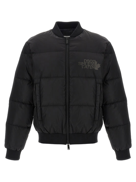 Bomber Jacket by Dsquared² for men in polyamide black & print features an on trend silhouette, showcasing refined insulated and a sophisticated for a truly on trend finish.
