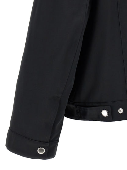 Overcoat by Dsquared² for men in polyester black showcases a architectural silhouette, artfully detailed with a distinctive and functional pockets for a architectural finish.