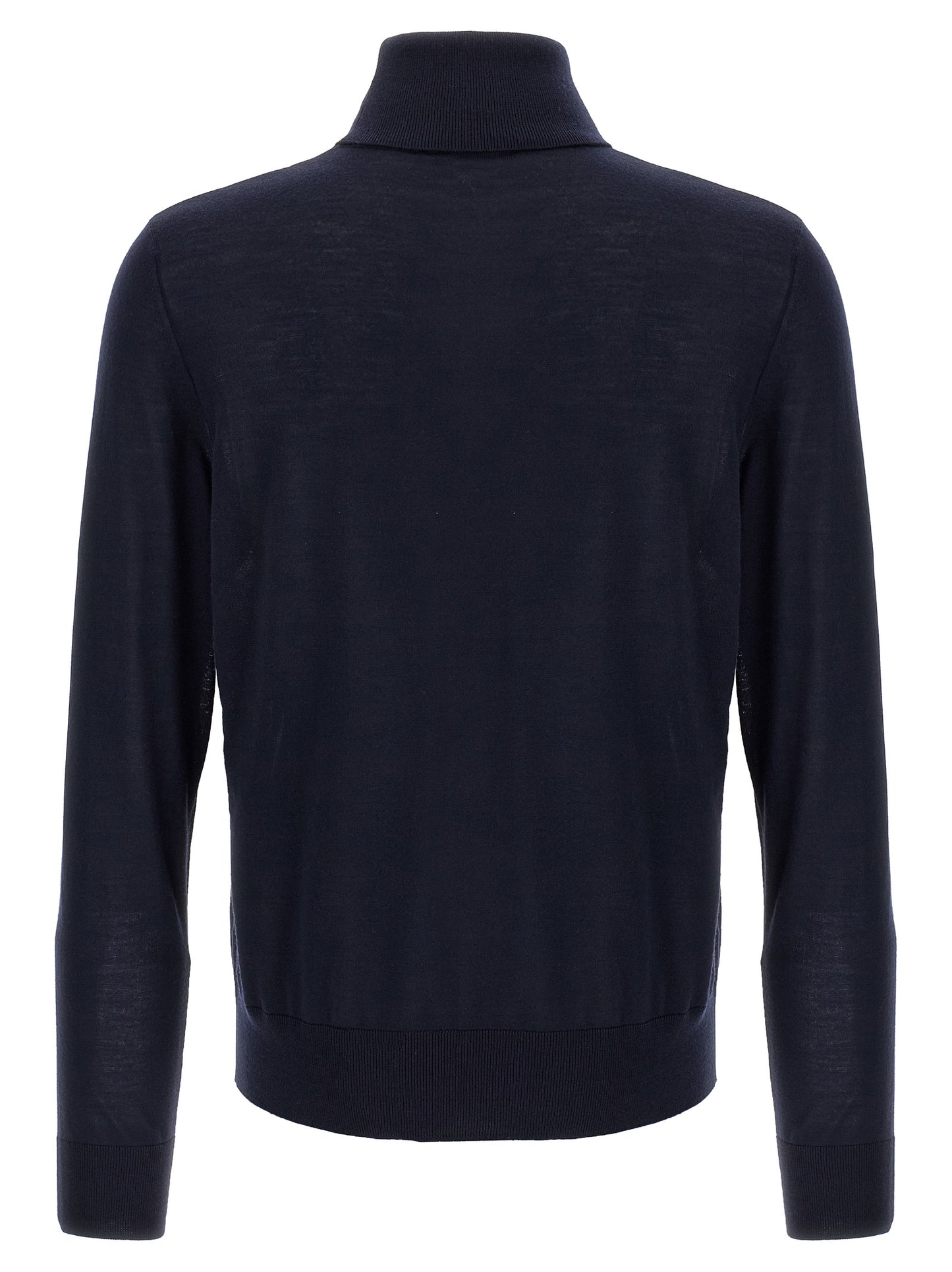 Cardigan by Dsquared² for men in virgin wool blue presents a textural silhouette, artfully finished with a textural turtle neckline and for a sophisticated, textural look.