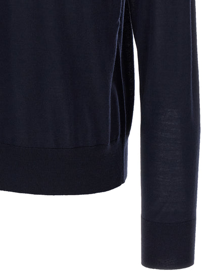 Cardigan by Dsquared² for men in virgin wool blue features an impeccable silhouette, showcasing a sophisticated and detail for a truly impeccable finish.