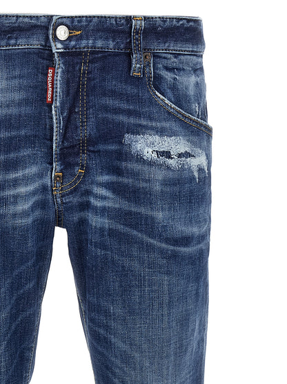 Jeans by Dsquared² for men in stretch polyester denim cotton blue features a refined silhouette with a refined skinny, defined by a and a refined long for a refined finish.