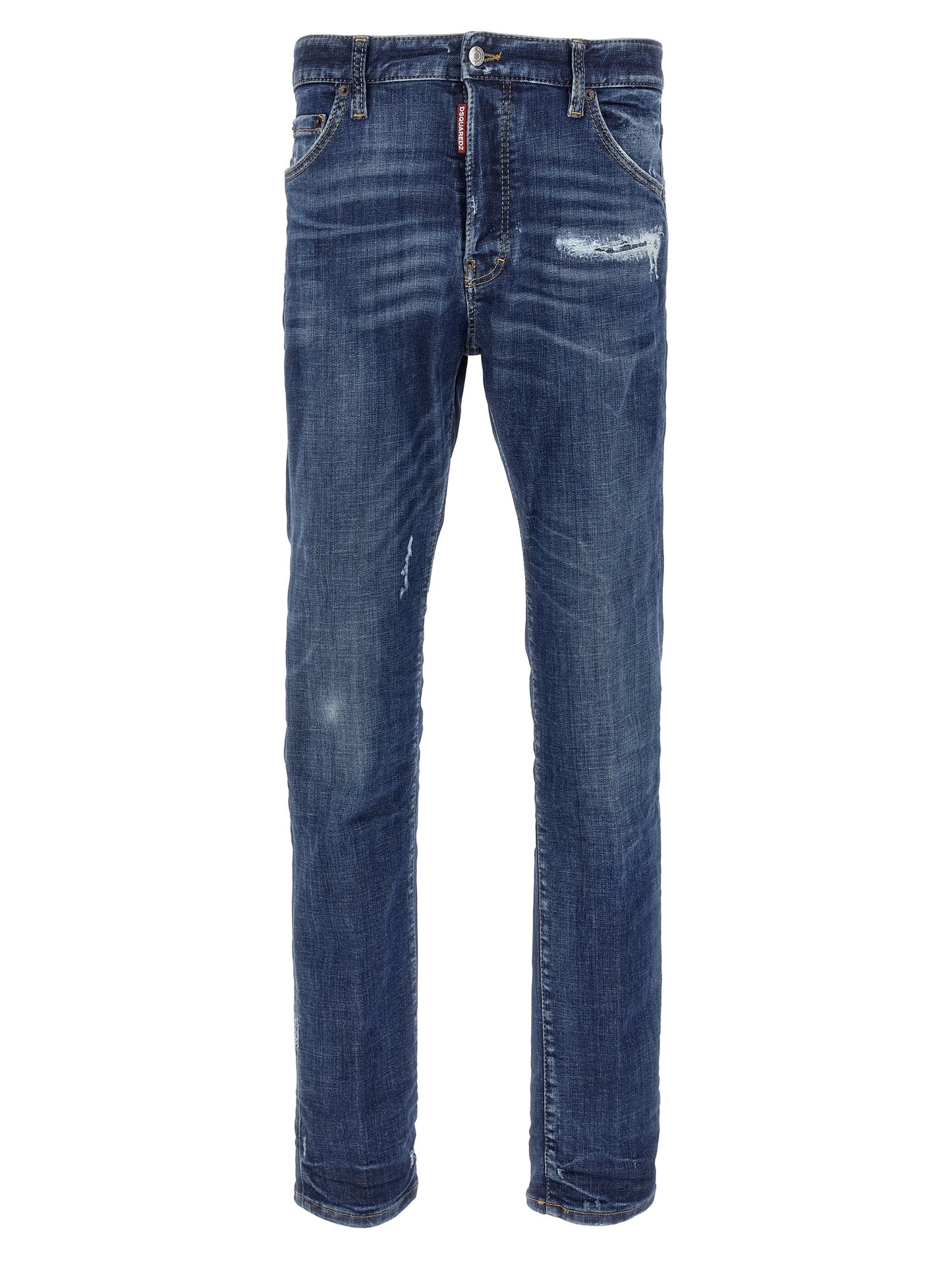 Jeans by Dsquared² for men in stretch polyester denim cotton blue features a refined silhouette with a refined slim, defined by a and a refined long for a refined finish.