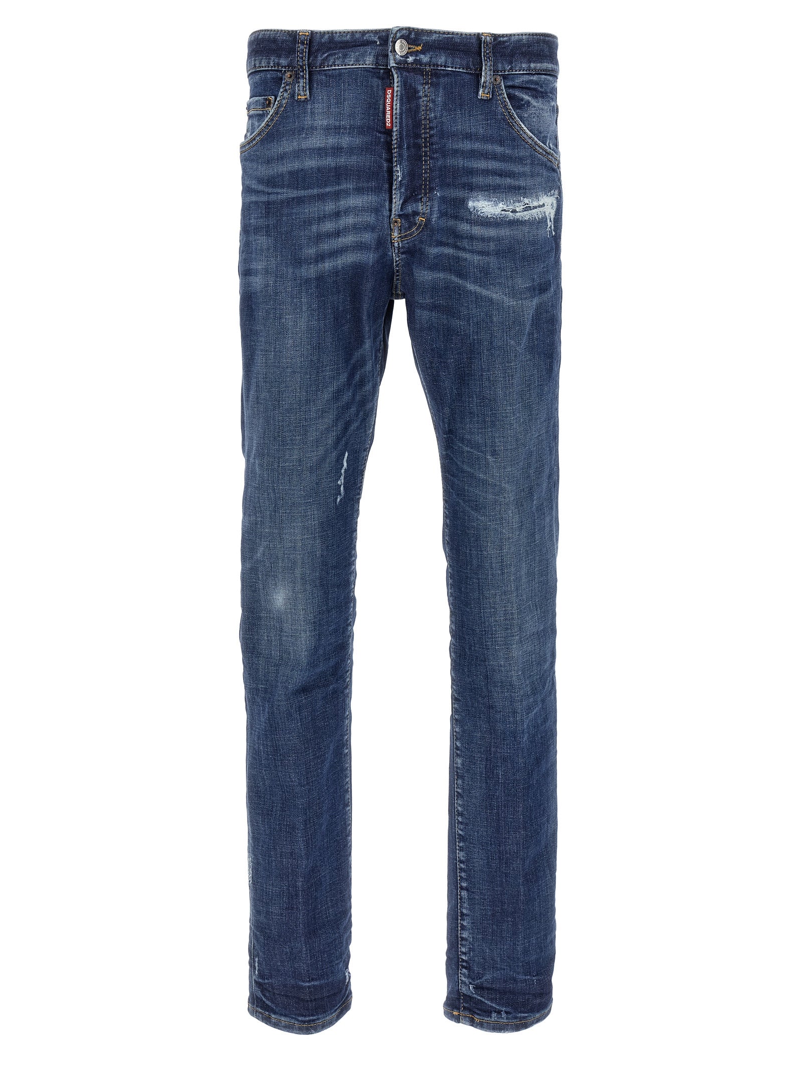 Jeans by Dsquared² for men in stretch polyester denim cotton blue features a refined silhouette with a refined slim, defined by a and a refined long for a refined finish.