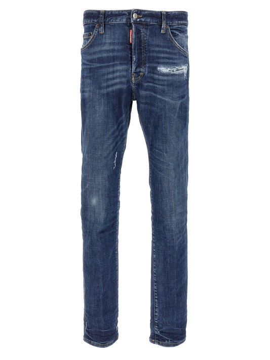 Jeans by Dsquared² for men in stretch polyester denim cotton blue features a refined silhouette with a refined slim, defined by a and a refined long for a refined finish.