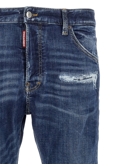 Jeans by Dsquared² for men in stretch polyester denim cotton blue features an refined tailoring silhouette, showcasing a premium slim with a and long cut for a refined tailoring look.