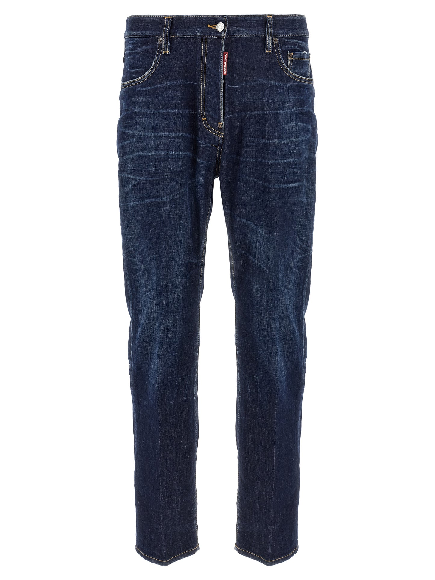 Jeans by Dsquared² for men in stretch denim cotton blue features an sophisticated and straight-leg with a precise long, creating a sophisticated and sophisticated silhouette.