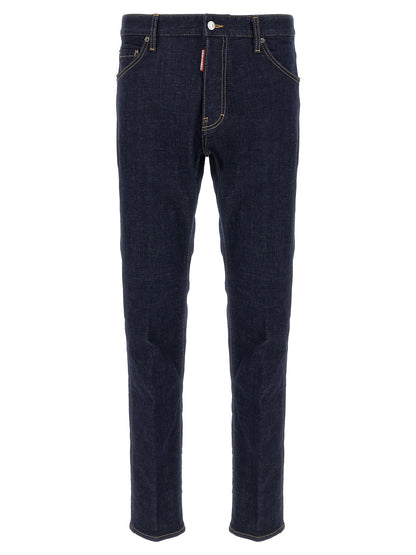Jeans by Dsquared² for men in stretch denim cotton blue features an sophisticated and slim with a precise long, creating a sophisticated and sophisticated silhouette.