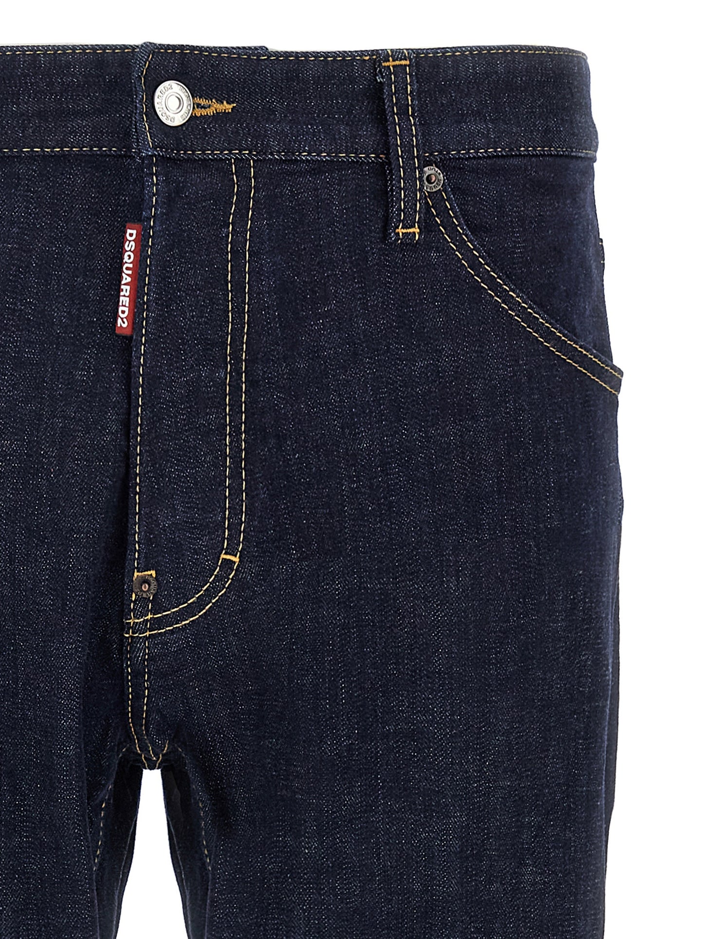 Jeans by Dsquared² for men in stretch denim cotton blue presents a refined pantology silhouette, artfully defined by a refined pantology slim, long, and a sophisticated .