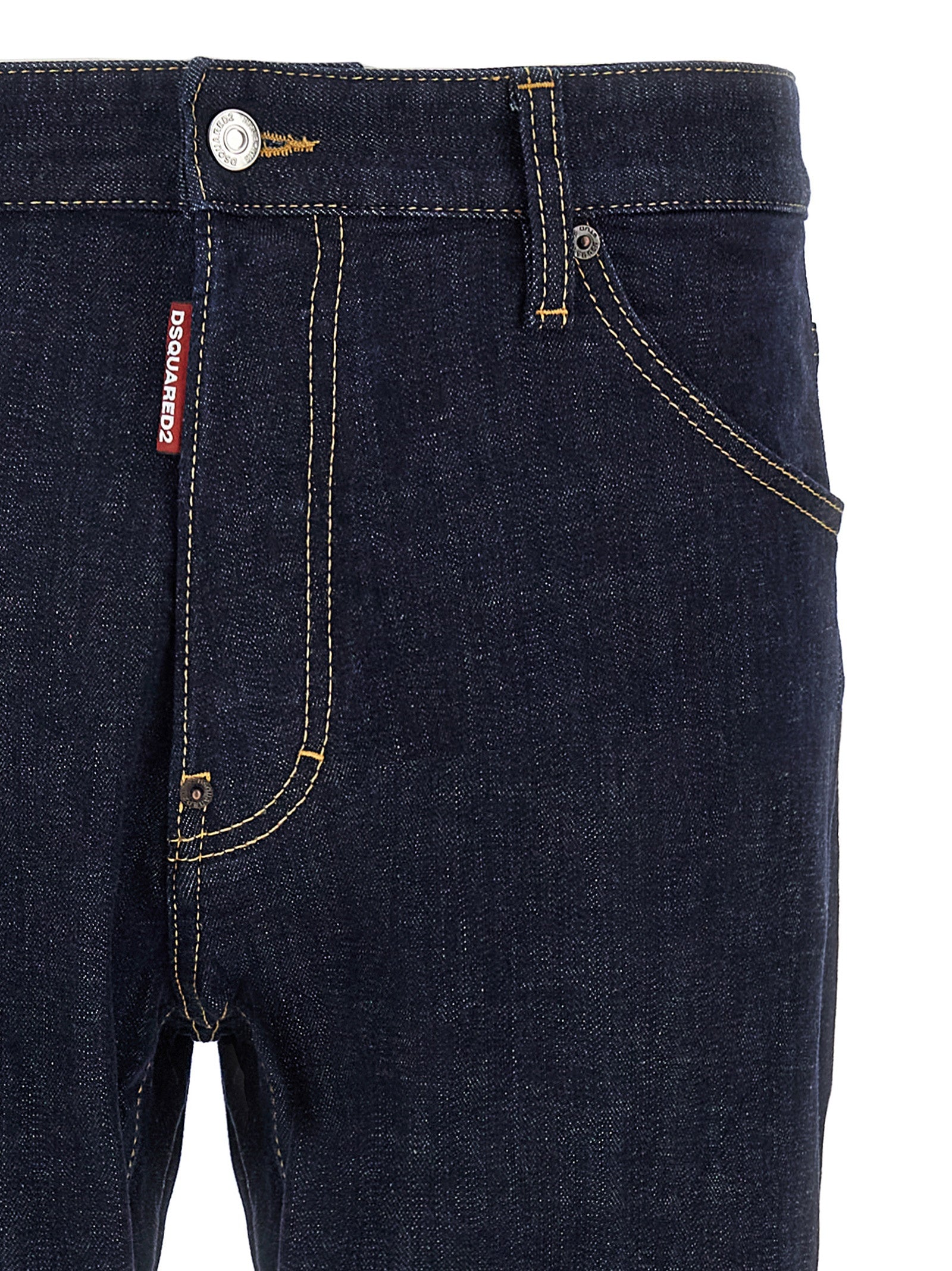 Jeans by Dsquared² for men in stretch denim cotton blue presents a refined pantology silhouette, artfully defined by a refined pantology slim, long, and a sophisticated .