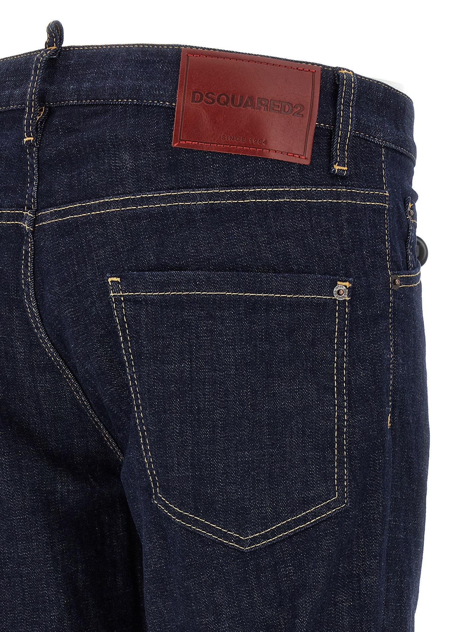 Jeans by Dsquared² for men in stretch denim cotton blue features an refined tailoring silhouette, showcasing a premium slim with a and long cut for a refined tailoring look.