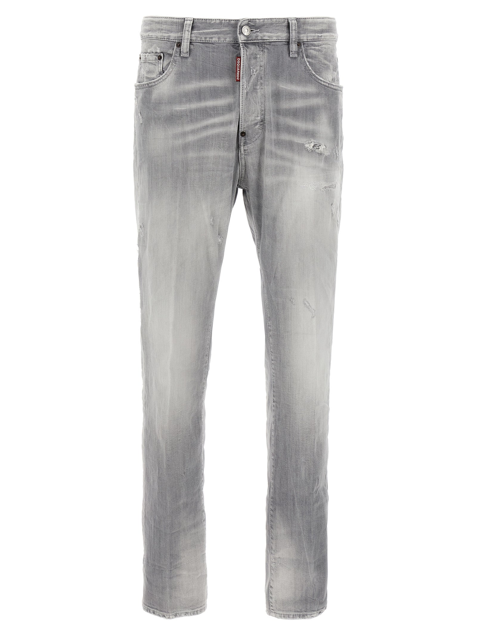 Jeans by Dsquared² for men in stretch denim cotton gray features an sophisticated and straight-leg with a precise long, creating a sophisticated and sophisticated silhouette.