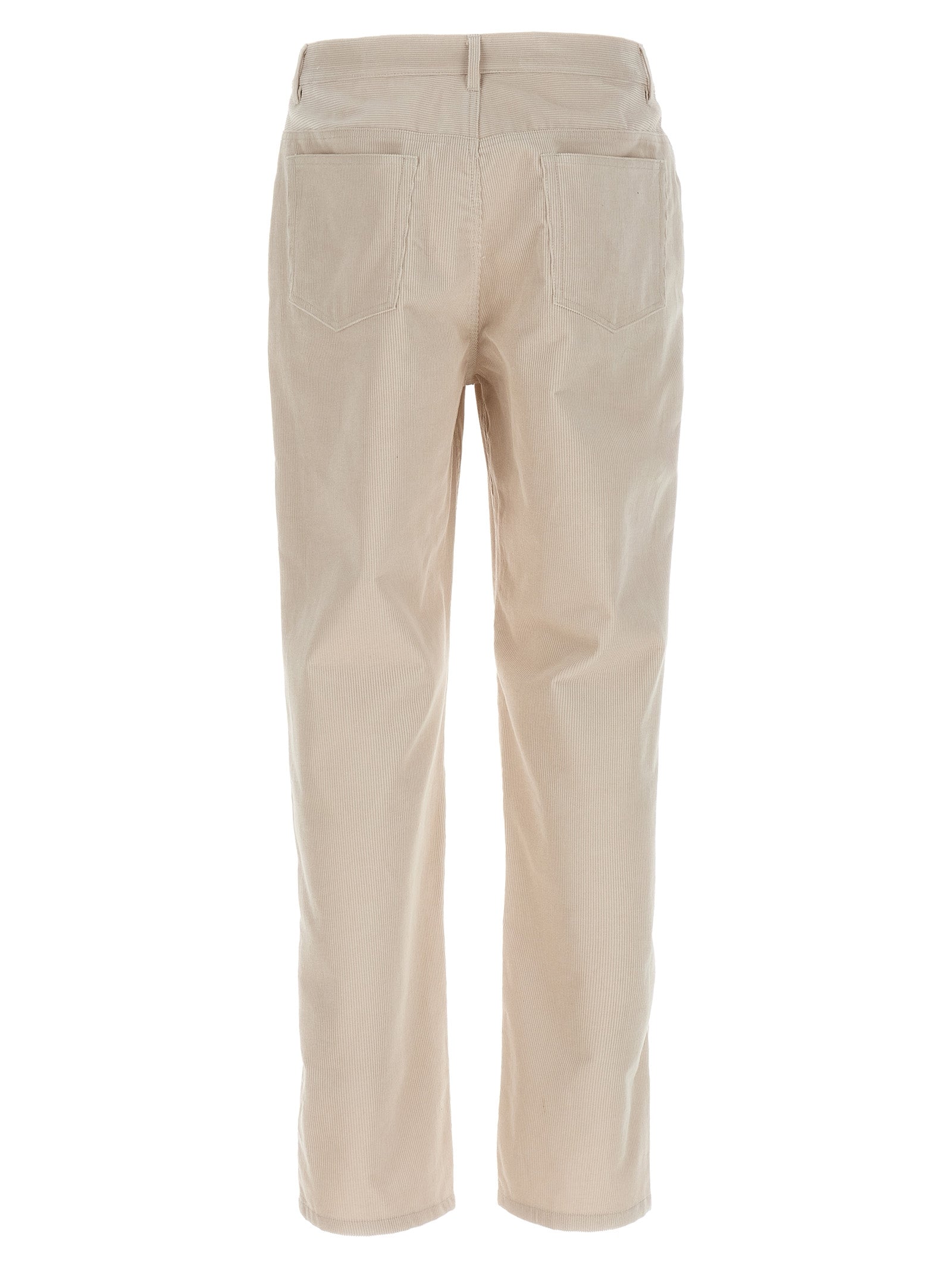 Casual Pants by A.P.C. for men in cotton corduroy white features an sartorial straight-leg and long with a cut for a sartorial finish.